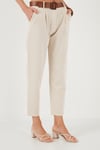 Lela % 100 Pamuklu Regular Fit Bayan Pantolon 673PY2007 BEJ