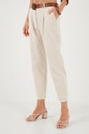 Lela % 100 Pamuklu Regular Fit Bayan Pantolon 673PY2007 BEJ