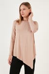 Lela Asimetrik Kesim Bisiklet Yaka Bayan Bluz 5863545 BİSKÜVİ