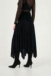 Lela Asimetrik Kesim Drape Detaylı Yırtmaçlı Midi Boy Bayan Etek 6833366 SİYAH