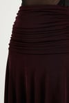 Lela Asimetrik Kesim Drape Detaylı Yırtmaçlı Midi Boy Bayan Etek 6833366 MÜRDÜM
