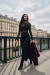 Lela Asimetrik Kesim Drape Detaylı Yırtmaçlı Midi Boy Bayan Etek 6833366 SİYAH