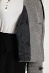 Lela Balıksırtı Pamuklu Regular Fit Kruvaze Yaka Astarlı Kaşe Ceket Bayan Mont 6524981 SİYAH-BEYAZ