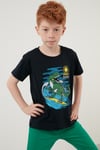 Lela Baskılı Bisiklet Yaka Pamuklu Erkek Çocuk T Shirt 6211005 LACİVERT