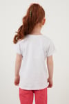 Lela Baskılı Bisiklet Yaka Pamuklu Kız Çocuk T Shirt 6211037 BEYAZ