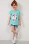 Lela Baskılı Bisiklet Yaka Pamuklu Kız Çocuk T Shirt 6211036 MİNT