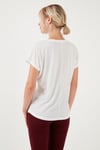 Lela Baskılı Bisiklet Yaka Regular Fit Kadın T Shirt 6671002 EKRU