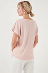 Lela Baskılı Bisiklet Yaka Regular Fit Bayan T Shirt 6671006 PUDRA