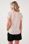 Lela Baskılı Bisiklet Yaka Regular Fit Bayan T Shirt 6671000 PUDRA