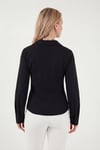 Lela Belden Oturtmalı Pileli Pamuk Karışımlı Fitted Fit Bayan Gömlek 6778275 SİYAH