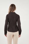 Lela Belden Oturtmalı Pileli Pamuk Karışımlı Fitted Fit Bayan Gömlek 6778275 KAHVE