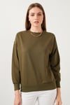Lela Bisiklet Yaka Basic Örme Bayan Sweat 5413012 HAKİ