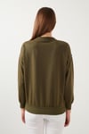 Lela Bisiklet Yaka Basic Örme Bayan Sweat 5413012 HAKİ