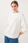 Lela Bisiklet Yaka Basic Örme Bayan Sweat 5413012 EKRU
