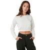 Lela Bisiklet Yaka Beli Lastikli Crop Örme Bayan Sweat 5863822 EKRU