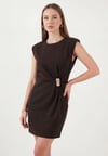 Lela Bisiklet Yaka Kolsuz Mini Mezuniyet Kadın Elbise 6525719 KAHVE