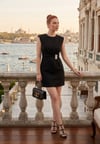 Lela Bisiklet Yaka Kolsuz Mini Mezuniyet Kadın Elbise 6525719 SİYAH