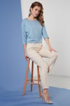 Lela Bisiklet Yaka Truvakar Kol Bayan Bluz 5861416YS5 BEBE MAVİ