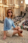 Lela Bisiklet Yaka Truvakar Kol Bayan Bluz 5861416Y BEBE MAVİ