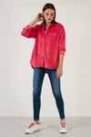 Lela Cepli Oversize Kadife Bayan Gömlek 42190504 FUŞYA