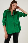 Lela Cepli Oversize Kadife Bayan Gömlek 42190504 BENETTON