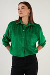 Lela Cepli Oversize Kadife Bayan Gömlek 42190504 BENETTON