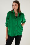 Lela Cepli Oversize Kadife Bayan Gömlek 42190504 BENETTON