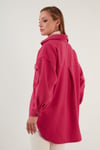 Lela Cepli Oversize Kışlık Bayan Gömlek Ceket 42190456 FUŞYA