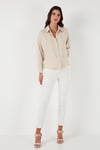 Lela Çiçekli Regular Fit Bayan Gömlek 67044532S4 KREM