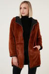 Lela Çift Taraflı Regular Fit İçi Suni Kürklü Cepli Bayan Mont 6238067 CAMEL