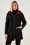 Lela Çift Taraflı Regular Fit İçi Suni Kürklü Cepli Bayan Mont 6238067 CAMEL