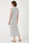 Lela Çizgili Regular Fit Kolsuz Bisiklet Yaka Midi Boy Kadın Elbise 5866107 SİYAH