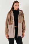 Lela Comfort Fit Kapüşonlu Yumuşak Dokulu Bayan Mont 497HOLLY BEJ