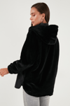 Lela Comfort Fit Kapüşonlu Yumuşak Dokulu Bayan Mont 497HOLLY SİYAH