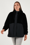 Lela Comfort Fit Kapüşonlu Yumuşak Dokulu Bayan Mont 497HOLLY SİYAH