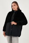 Lela Comfort Fit Kapüşonlu Yumuşak Dokulu Bayan Mont 497HOLLY SİYAH