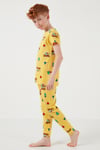 Lela Desenli % 100 Pamuk Bisiklet Yaka Erkek Çocuk Pijama Takımı 6651001 HARDAL
