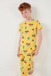 Lela Desenli % 100 Pamuk Bisiklet Yaka Erkek Çocuk Pijama Takımı 6651001 HARDAL