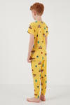 Lela Desenli % 100 Pamuk Bisiklet Yaka Erkek Çocuk Pijama Takımı 6651001 HARDAL