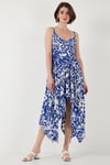 Lela Desenli Asimetrik Kesim Regular Fit Midi Boy Askılı Kadın Elbise 5866126 SAKS