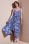 Lela Desenli Asimetrik Kesim Regular Fit Midi Boy Askılı Kadın Elbise 5866126 SAKS