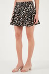 Lela Desenli Beli Lastikli Mini Kadın Şort Etek 5865118 LEOPAR