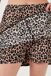 Lela Desenli Beli Lastikli Slim Fit Mini 2'li Paket Bayan Şort Etek 5864024S2 SAKS-LEOPAR