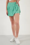 Lela Desenli Beli Lastikli Slim Fit Mini 2'li Paket Kadın Şort Etek 5864024S2 ORANJ-BENETTON