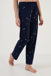 Lela Desenli Kısa Kollu Beli Lastikli Gömlek Yaka Dokuma Bayan Pijama Takımı 6097515 LACİVERT