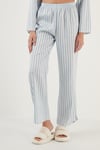 Lela Desenli Rahat Kesim Bol Paça Yazlık Bayan Pijama Takımı 6110014 MAVİ
