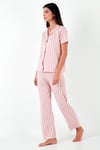 Lela Desenli Regular Fit Gömlek Yaka Kadın Pijama Takımı 65750101 PUDRA