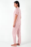 Lela Desenli Regular Fit Gömlek Yaka Kadın Pijama Takımı 65750101 PUDRA