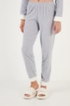 Lela Desenli Regular Fit Kapüşonlu Polar Bayan Pijama Takımı 6571004 GRİ