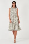Lela Desenli Regular Fit Kolsuz Kadın Elbise 5865731 Olive